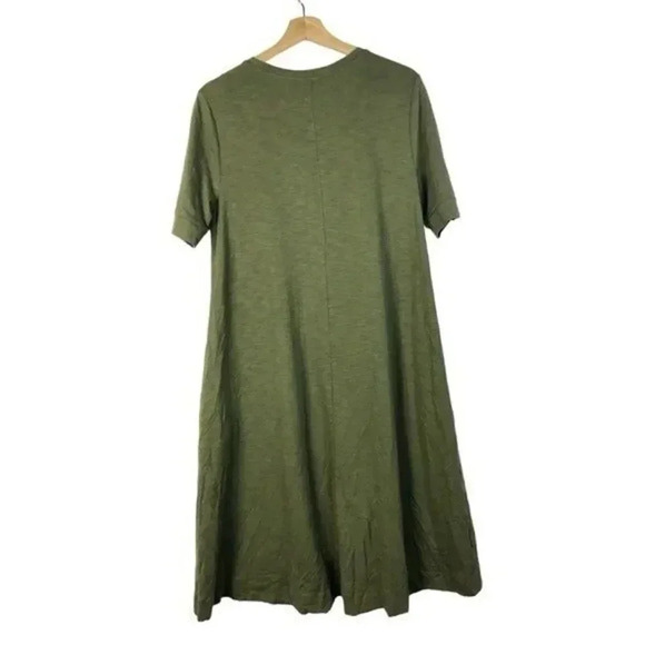 Chico's Hunter Green Seamed Tee Midi Short Sleeve Dress 0/S - Picture 2 of 4